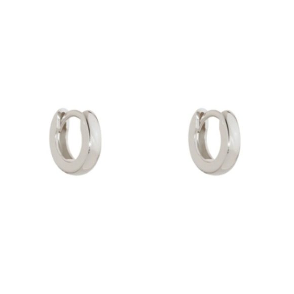 Catbird Chubby Huggy Hoops in Silver - Picture 1 of 5
